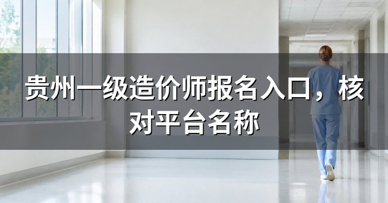 贵州一级造价师报名入口,核对平台名称