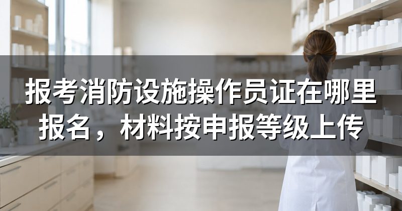 报考消防设施操作员证在哪里报名，材料按申报等级上传