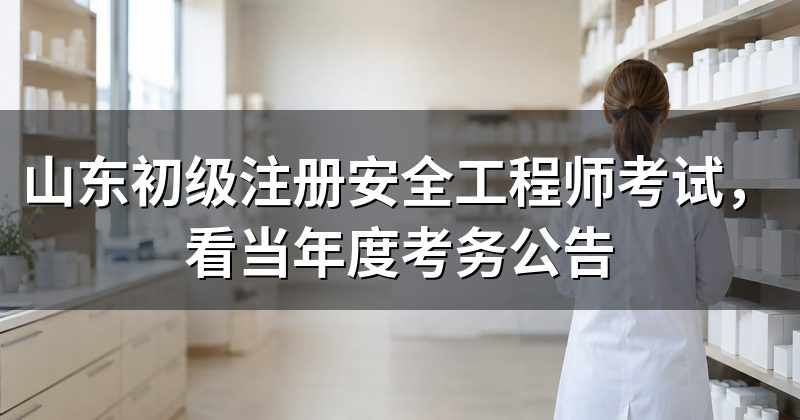 山东初级注册安全工程师考试,看当年度考务公告