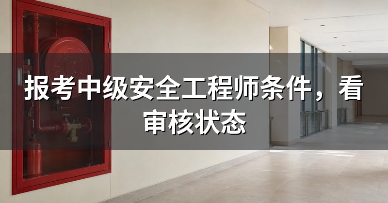 报考中级安全工程师条件,看审核状态