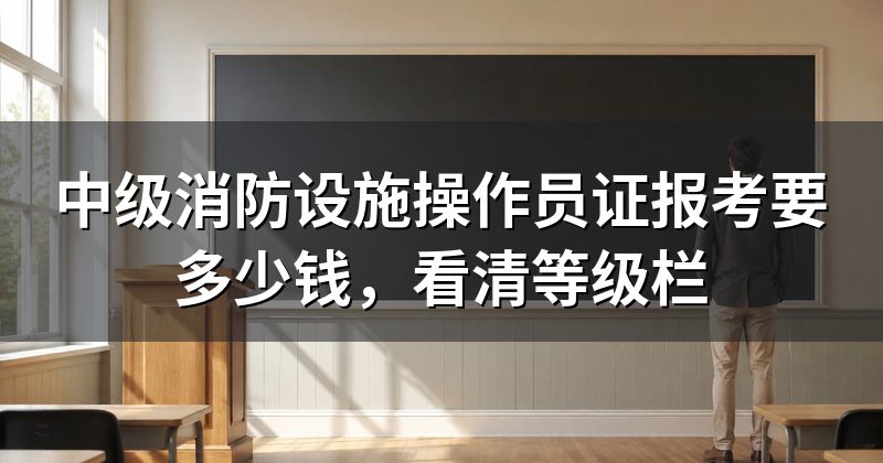 中级消防设施操作员证报考要多少钱,看清等级栏