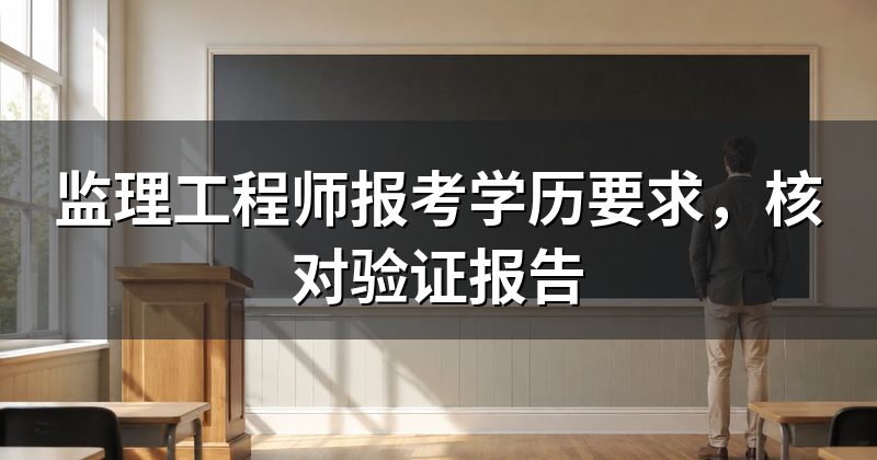 监理工程师报考学历要求,核对验证报告