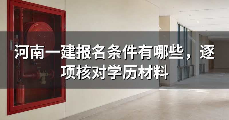 河南一建报名条件有哪些,逐项核对学历材料