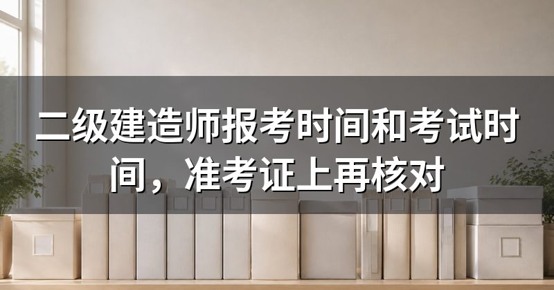二级建造师报考时间和考试时间,准考证上再核对