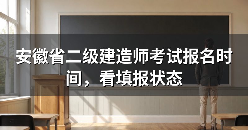 安徽省二级建造师考试报名时间,看填报状态