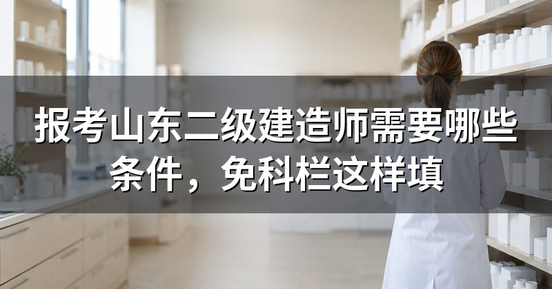 报考山东二级建造师需要哪些条件，免科栏这样填