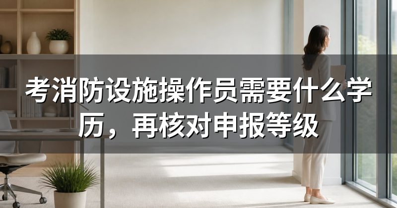 考消防设施操作员需要什么学历,再核对申报等级