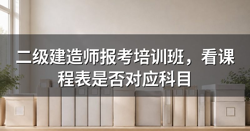二级建造师报考培训班,看课程表是否对应科目