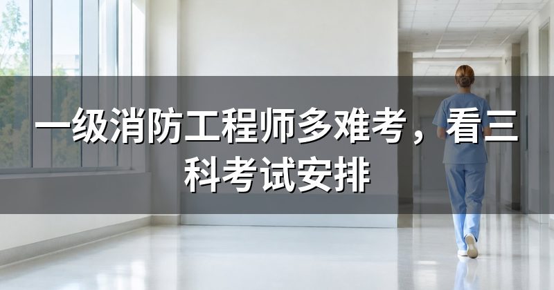 一级消防工程师多难考，看三科考试安排