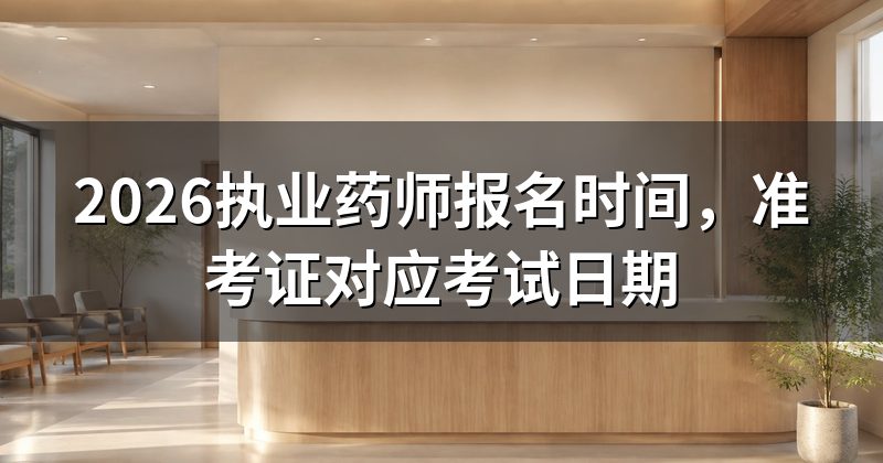 2026执业药师报名时间,准考证对应考试日期