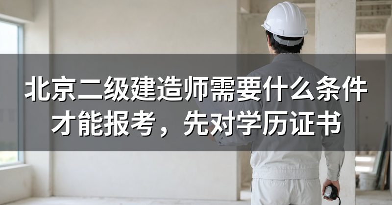 北京二级建造师需要什么条件才能报考,先对学历证书