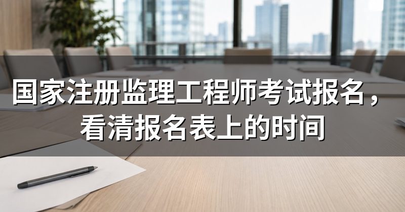国家注册监理工程师考试报名,看清报名表上的时间