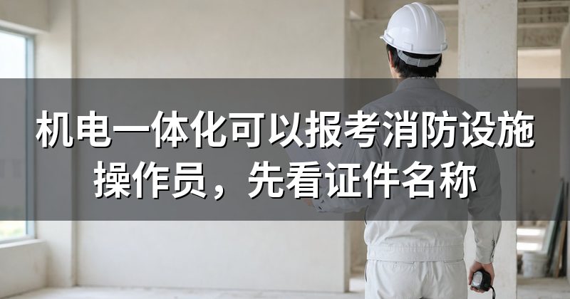 机电一体化可以报考消防设施操作员,先看证件名称