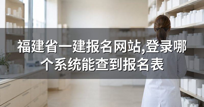 福建省一建报名网站,登录哪个系统能查到报名表