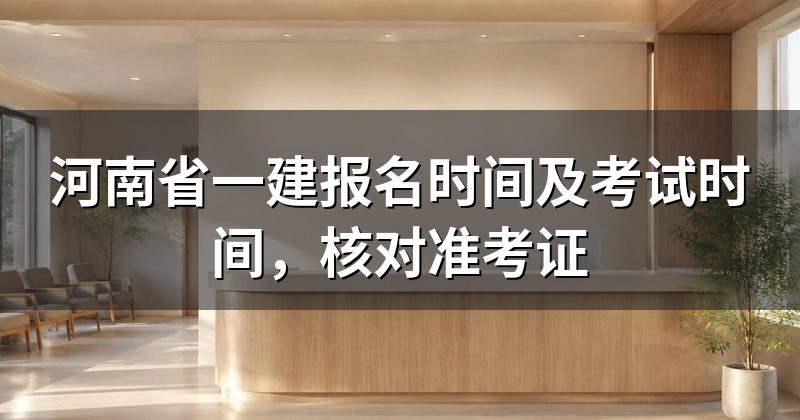 河南省一建报名时间及考试时间,核对准考证