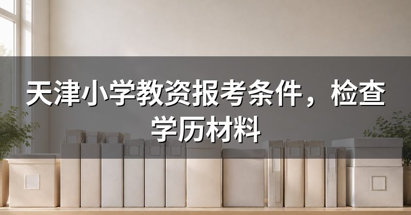 天津小学教资报考条件，检查学历材料