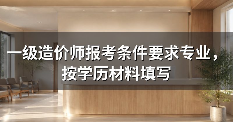 一级造价师报考条件要求专业,按学历材料填写