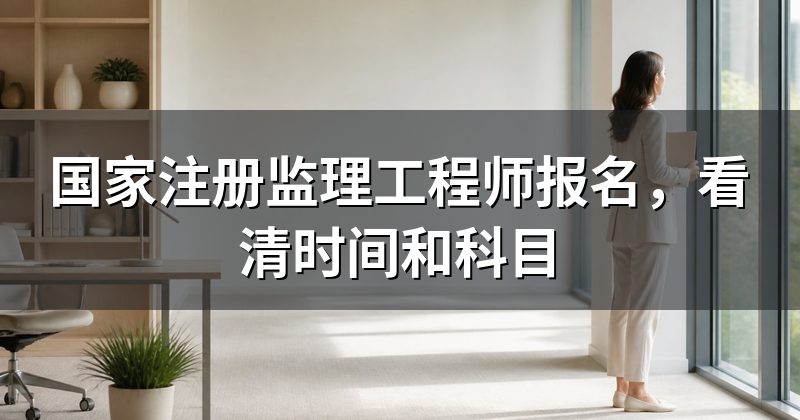 国家注册监理工程师报名，看清时间和科目