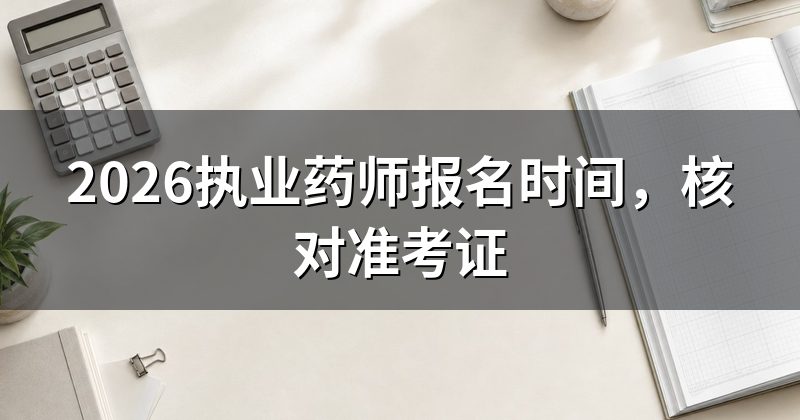2026执业药师报名时间，核对准考证