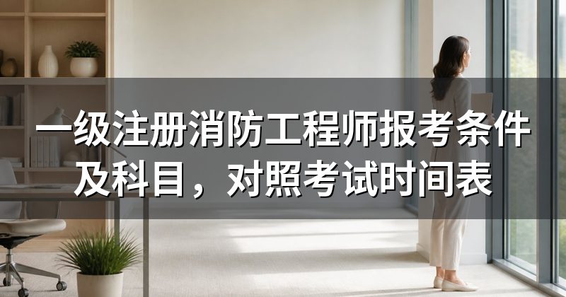 一级注册消防工程师报考条件及科目,对照考试时间表