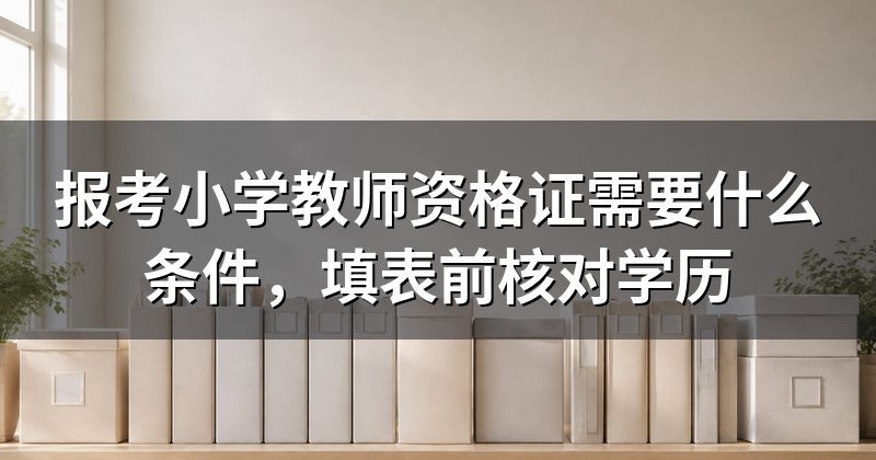 报考小学教师资格证需要什么条件,填表前核对学历