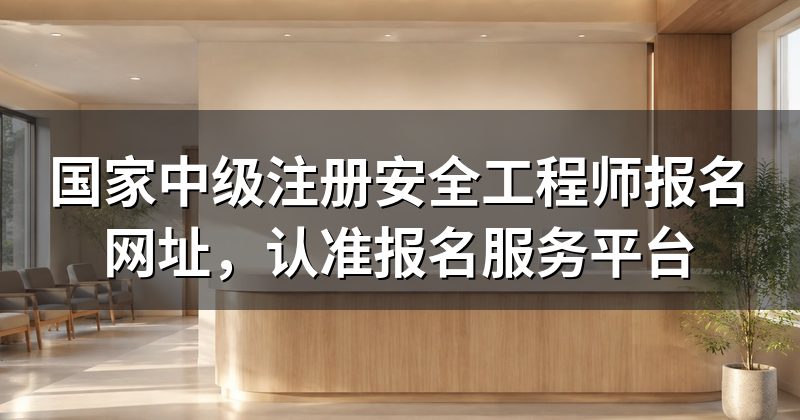 国家中级注册安全工程师报名网址,认准报名服务平台