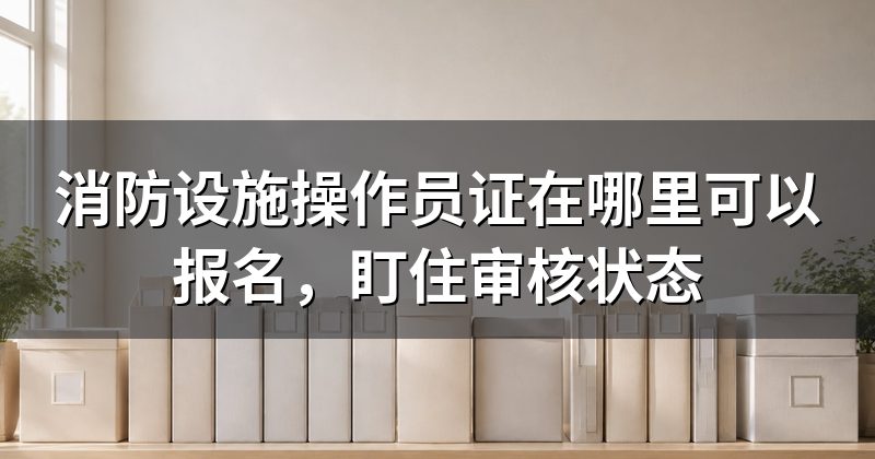 消防设施操作员证在哪里可以报名，盯住审核状态