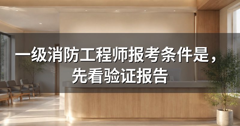 一级消防工程师报考条件是，先看验证报告