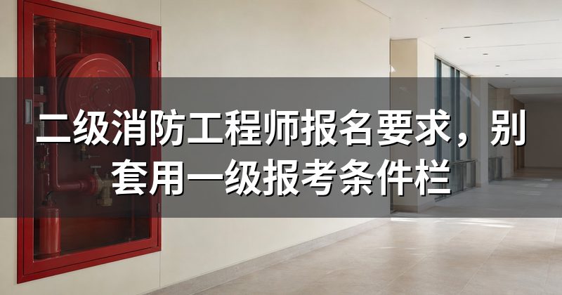 二级消防工程师报名要求，别套用一级报考条件栏
