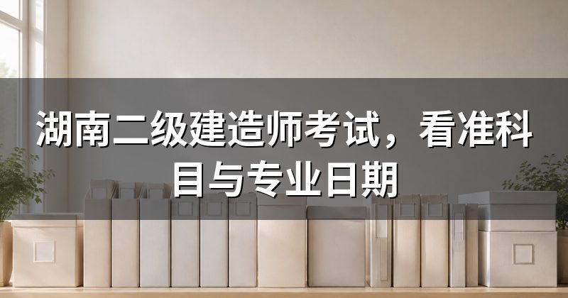 湖南二级建造师考试，看准科目与专业日期