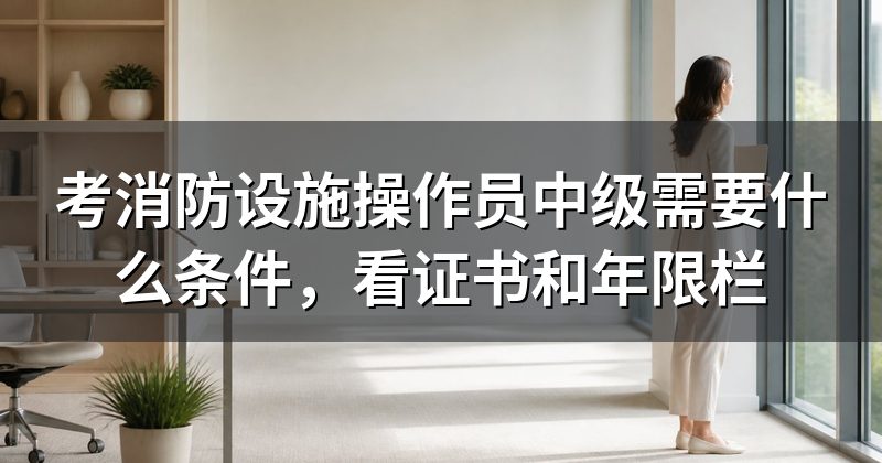 考消防设施操作员中级需要什么条件，看证书和年限栏