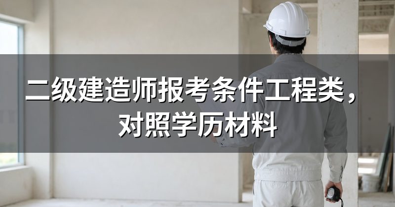 二级建造师报考条件工程类，对照学历材料