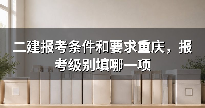 二建报考条件和要求重庆，报考级别填哪一项
