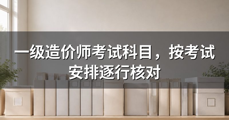 一级造价师考试科目,按考试安排逐行核对