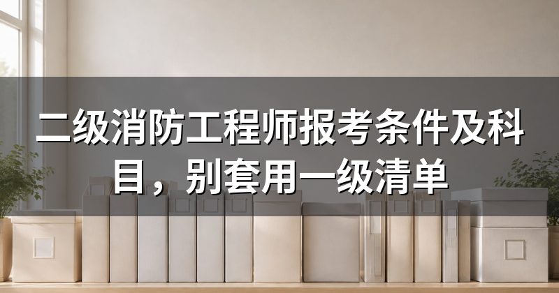 二级消防工程师报考条件及科目，别套用一级清单