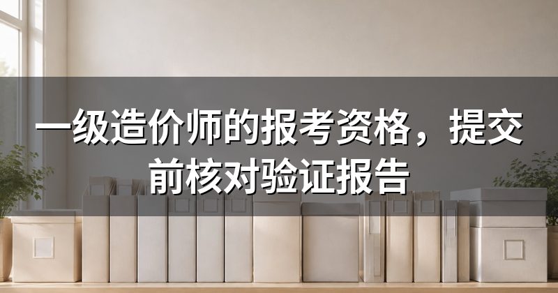 一级造价师的报考资格,提交前核对验证报告