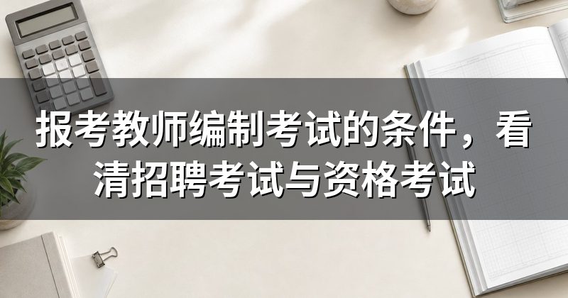 报考教师编制考试的条件,看清招聘考试与资格考试