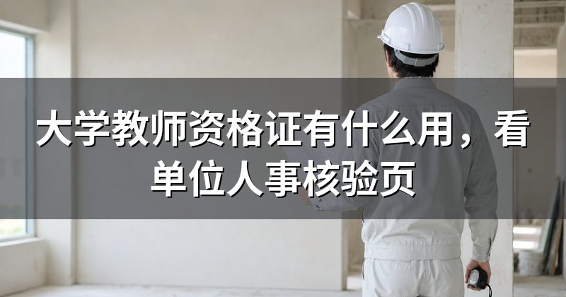 大学教师资格证有什么用，看单位人事核验页