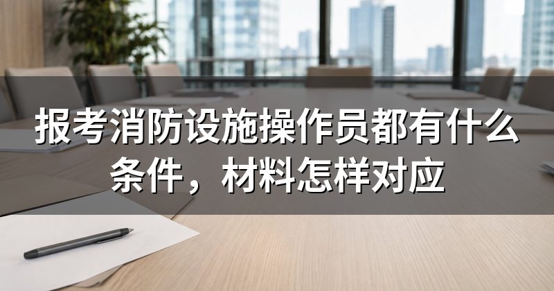 报考消防设施操作员都有什么条件，材料怎样对应
