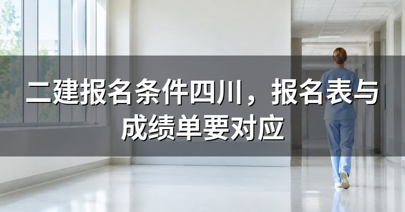 二建报名条件四川,报名表与成绩单要对应