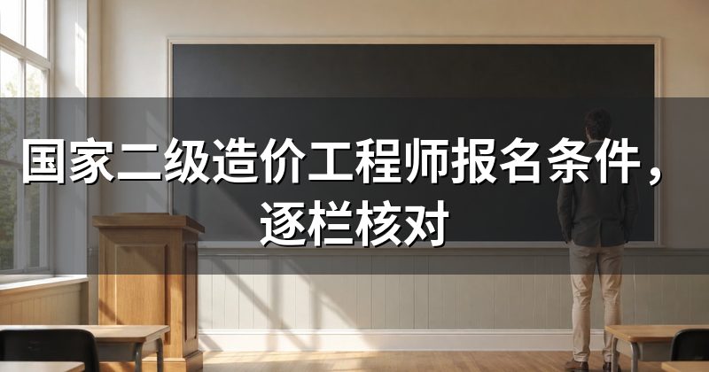 国家二级造价工程师报名条件，逐栏核对