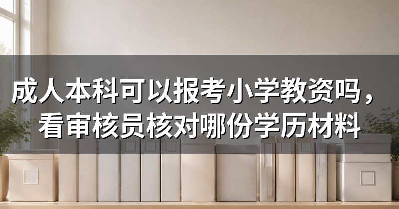 成人本科可以报考小学教资吗,看审核员核对哪份学历材料