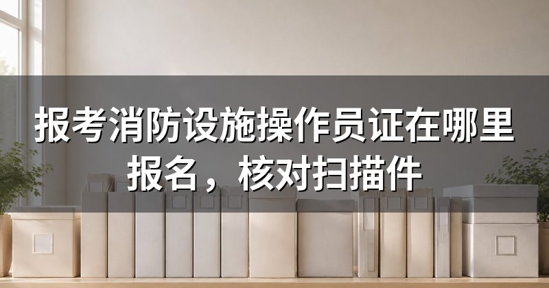 报考消防设施操作员证在哪里报名,核对扫描件