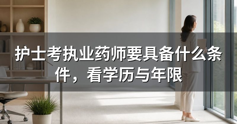 护士考执业药师要具备什么条件,看学历与年限