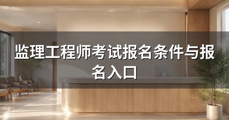 监理工程师考试报名条件与报名入口