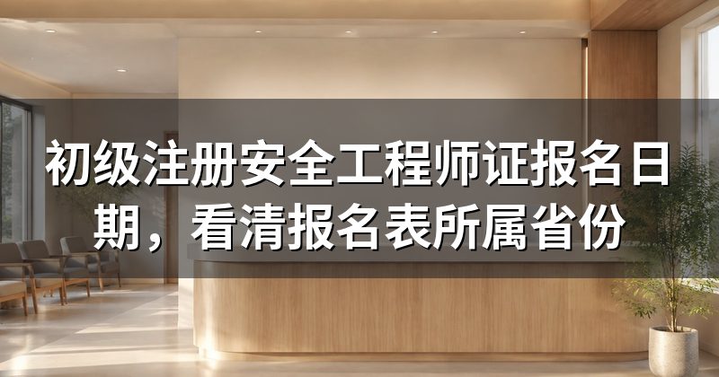 初级注册安全工程师证报名日期,看清报名表所属省份