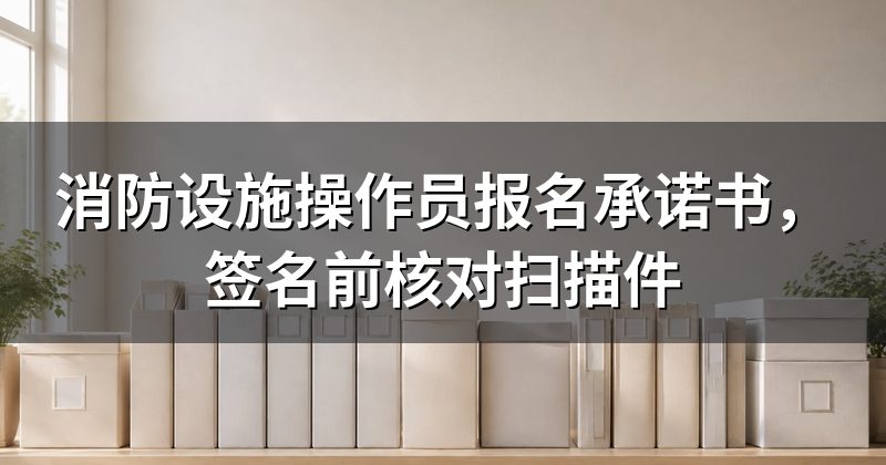 消防设施操作员报名承诺书,签名前核对扫描件