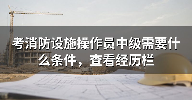 考消防设施操作员中级需要什么条件,查看经历栏