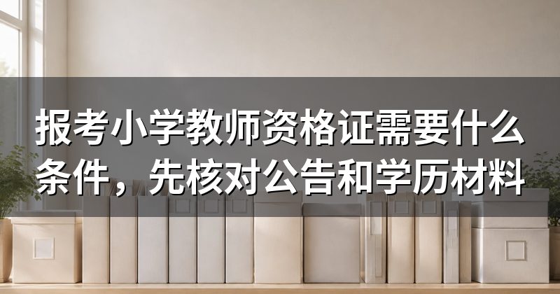 报考小学教师资格证需要什么条件,先核对公告和学历材料