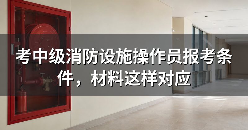 考中级消防设施操作员报考条件,材料这样对应